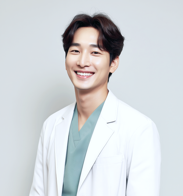 수술을 집도한 원장이 정기 검진을 보는 모습